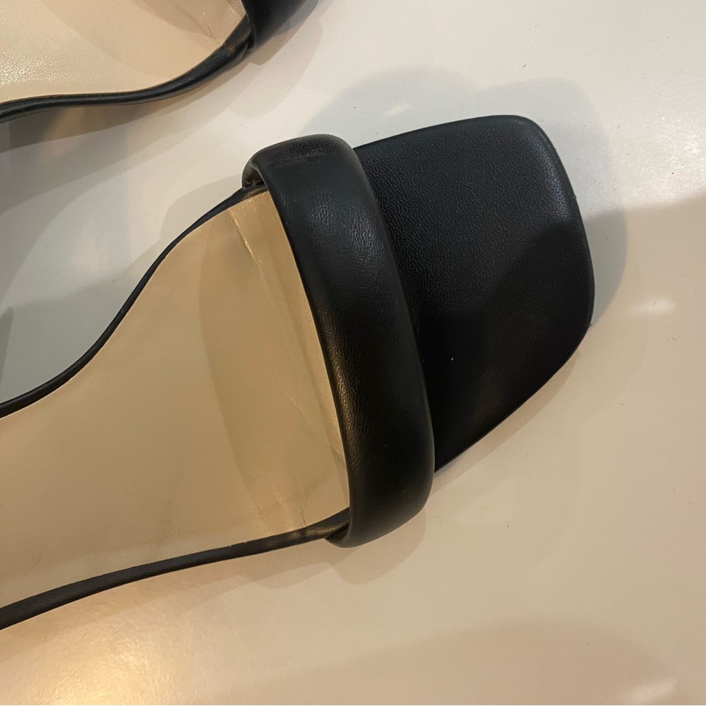 Nine West Square Toe Open Toe Size 8.5 Black Bloc… - image 4